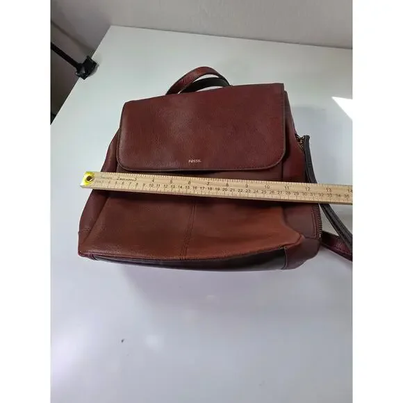 FOSSIL Claire Brown Brandy Convertible Leather Medium Backpack - Picture 8 of 9